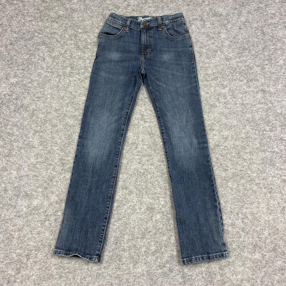 Wrangler Jeans Boys 12 Blue Retro Slim Straight Denim Adjustable Waist Stretch